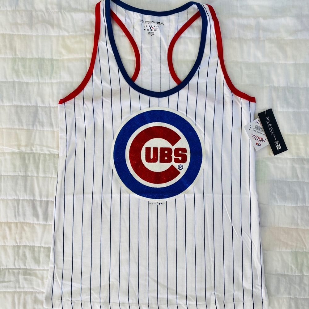 5th & Ocean MLB Chicago Cubs Pinstripe Tank Top